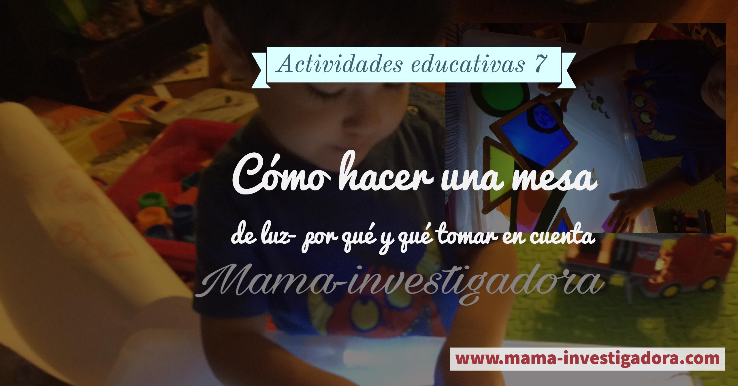 Una Mesa de Luz – Física para niños – Actividades educativas